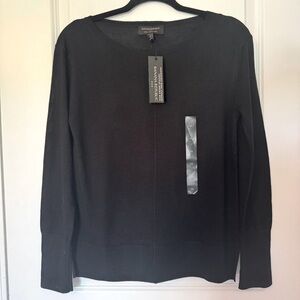 NWT Banana Republic 100% Merino Wool Black Crew Neck Sweater Size XS